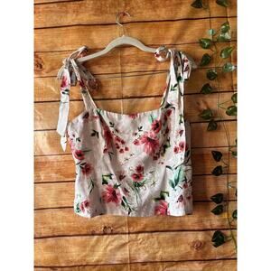 Floral Corset Blouse With Zipper Closure Size S